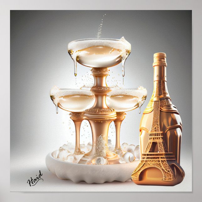Champagne fountain - Gen AI Poster (Vorne)