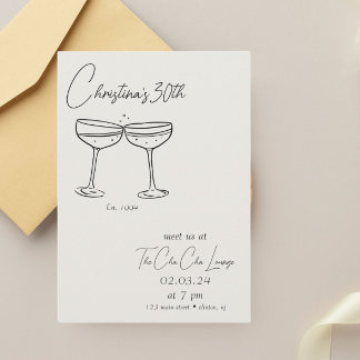 Champagne Geburtstagseinladung Einladung
