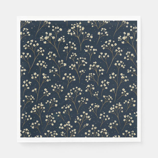 Champagne Gipskraut Scatter Paper Napkin Serviette (Vorderseite)