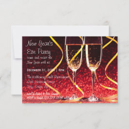 Champagne-Glas-Foto - Party Des Sylvesterabends Einladung