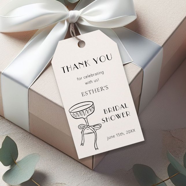 Champagne Glass Bow Brautparty Vielen Dank Geschenkanhänger (Von Creator hochgeladen)