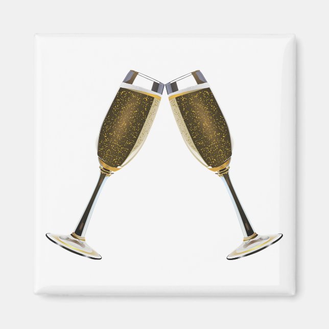Champagne Glasses Celebration Magnet (Vorne)