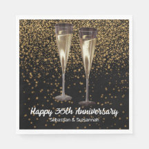 Champagne Glasses Custom Wedding Anniversary Party