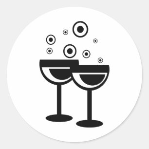 Champagne Glasses Runder Aufkleber