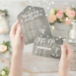 Champagne Glasses Rustic Wood String Light Wedding All In One Einladung