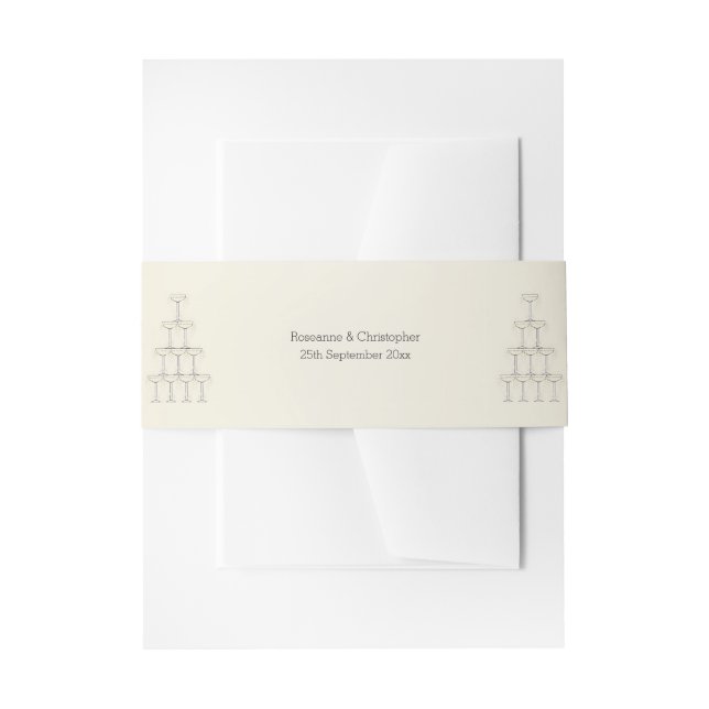 Champagne Glasses Wedding Einladungsbanderole (Vorderseite Beispiel)