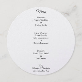 Champagne Glasses Wedding Menükarte