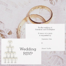Champagne Glasses Wedding RSVP Karte