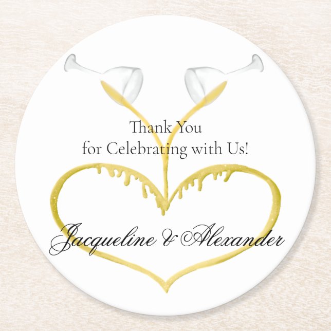 Champagne Glasses Wedding Theme Paper Untersetzer (Vorderseite)