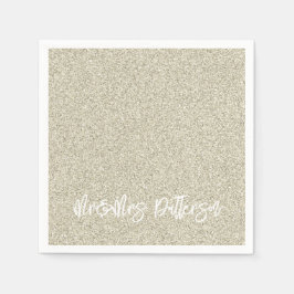 Champagne Glitzer&Mrs. NAME Elegant Chic Serviette