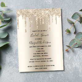 Champagne Glitzer Tropfen Brautparty Glam Trendy Einladung