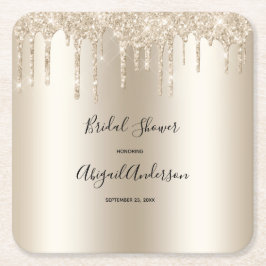 Champagne Glitzer Tropfen Brautparty Glam Trendy Rechteckiger Pappuntersetzer
