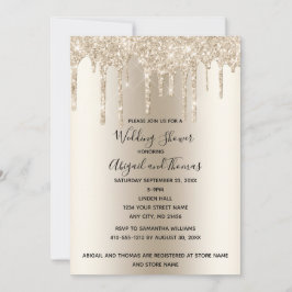 Champagne Glitzer Tropfen Polterabend Glam Trendy Einladung