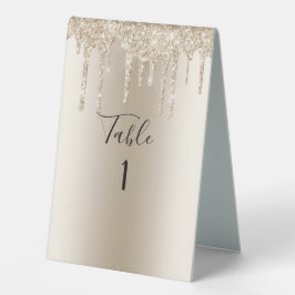 Champagne Glitzer Tropfen Trendy Elegant Wedding Tischaufsteller