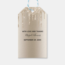 Champagne Glitzer Tropfen Trendy Glam Wedding Geschenkanhänger