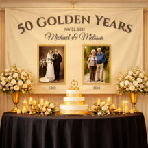 Champagne-Gold 50 Goldene Jahre Foto-Jubiläumsbann