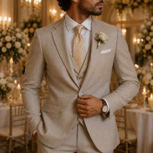 Champagne-Gold-Barock-Medaillon Krawatte