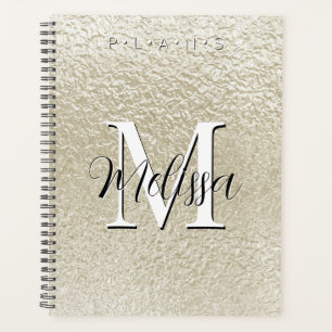 Champagne Gold Foil Moderne Monogramme Plannière