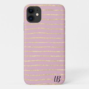 Champagne Gold Foil Strips Handy Case