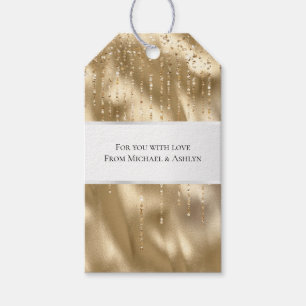 Champagne Gold Glam Sparkle Stings Wedding Geschenkanhänger