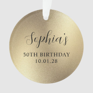 Champagne-Gold-Glamourfolie 50. Geburtstagsfoto Ornament
