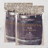 Champagne Gold Glitzer Tropfen Rustikale Quinceñer