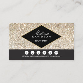 Champagne Gold Glitzer und Glamour Loyalty Card II Treuekarte