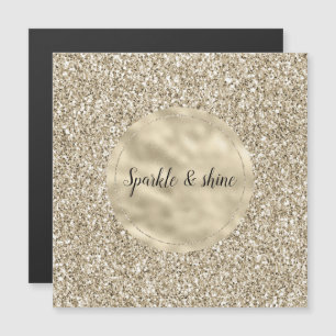 Champagne Gold Glitzy Glitzer Magnetkarte