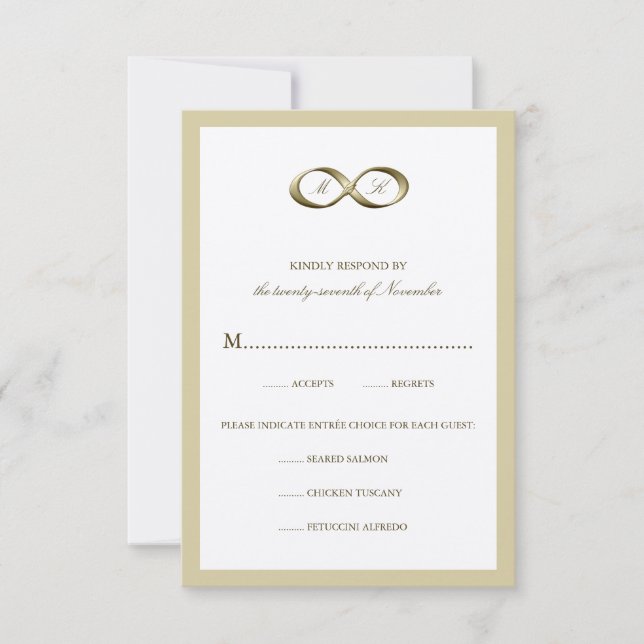 Champagne Gold Infinity Hand Clasp Wedding RSVP Ca (Vorderseite)