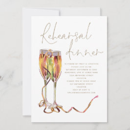 Champagne Gold Script Hochzeit Probe Dinner Einladung