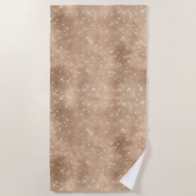 Champagne Gold Sparkle Strandtuch (Vorderseite)