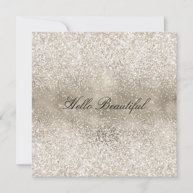 Champagne Gold White Glitzy Glitzer Feiertagskarte (Vorderseite)