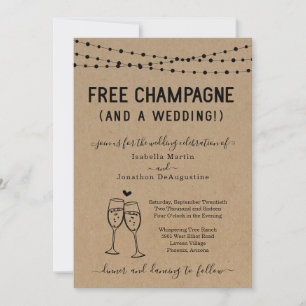 Champagne gratuit amusant et Faire-part de mariage