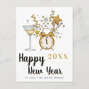 Champagne Happy New Year Postkarte