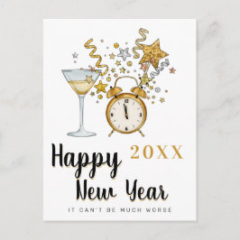 Champagne Happy New Year Postkarte