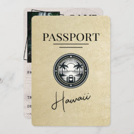 Champagne Hawaii Passport Save the Date