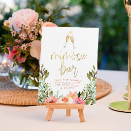 Champagne Heart Gold Brautparty Mimosa Bar Sign Poster