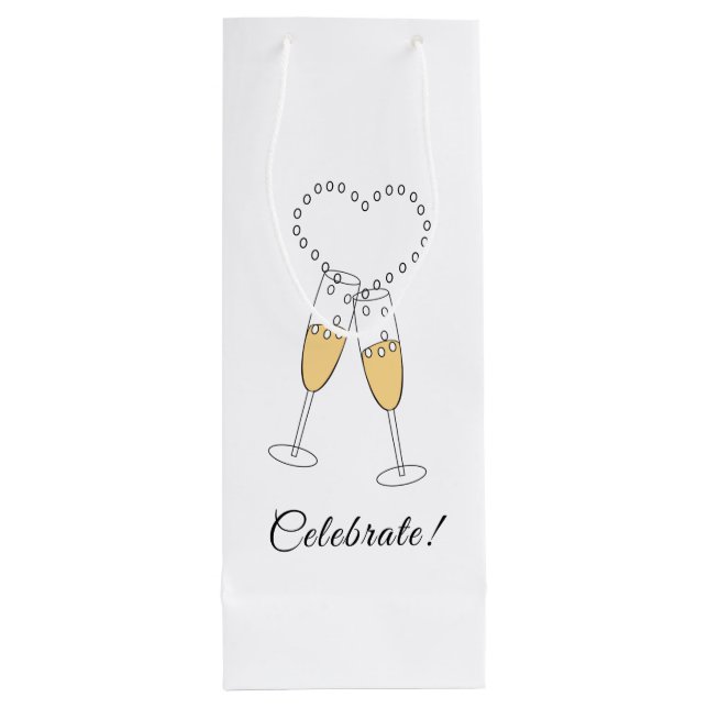 Champagne Heart Toast Geschenktüte Für Weinflaschen (Rückseite)
