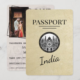 Champagne India Passport Save the Date