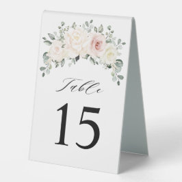 Champagne Ivory Blush Pink Blumengrün Hochzeit Tischaufsteller