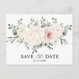 Champagne Ivory Blush Pink Save the Date Postkarte