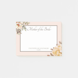 Champagne Ivory Pink Blumenmutter Post-it Klebezettel