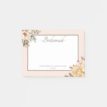 Champagne Ivory Pink Floral Bridesmaid