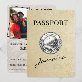 Champagne Jamaica Passport Save the Date