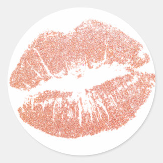 Champagne Kiss Sticket Runder Aufkleber