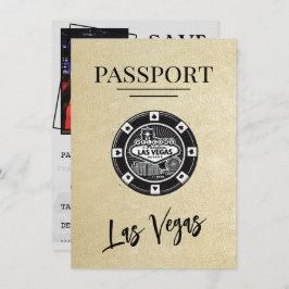 Champagne Las Vegas Passport Save the Date