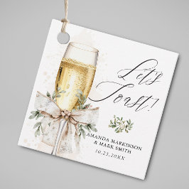 Champagne Let's Toast Winter Neutral Geschenkanhänger