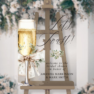 Champagne Levons nos verres Fête de mariage d'hive