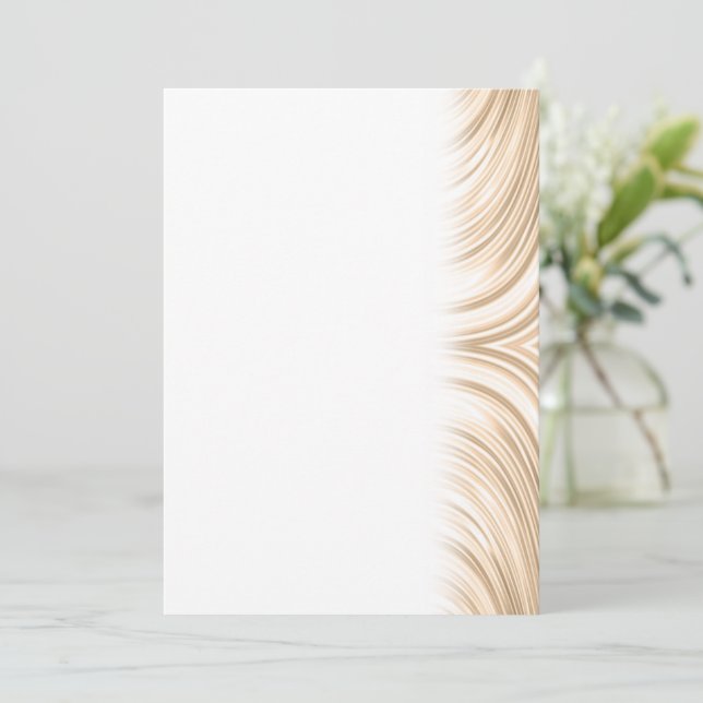 Champagne Light Brown Elegante Abstrakt Swirl Save The Date (Stehend Vorderseite)