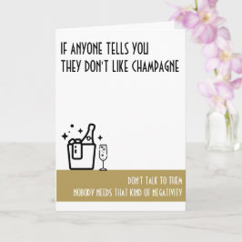Champagne Lover's Standard Gold Color Birthday Karte